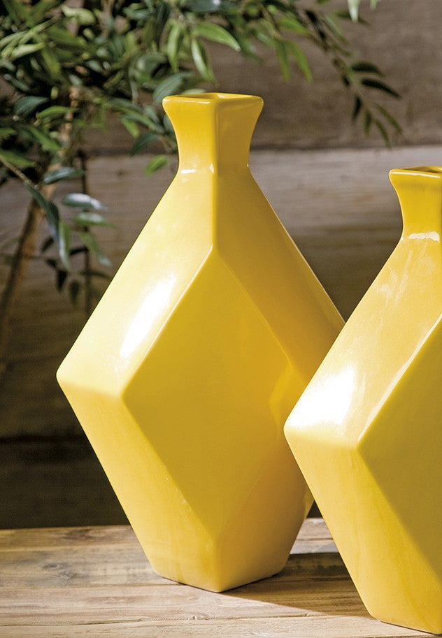 Cowley Large Yellow Ceramic Vase