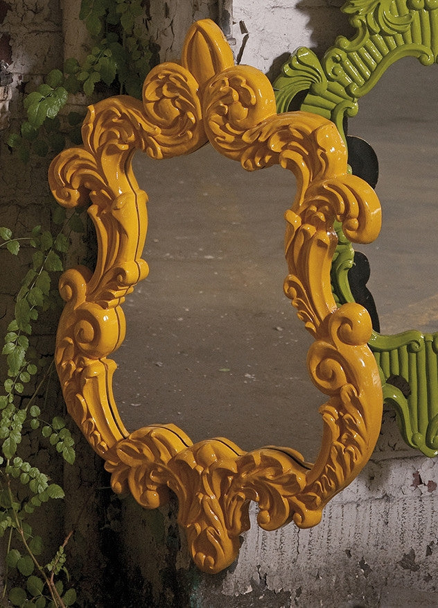 Frederick Yellow Baroque Wall Mirror