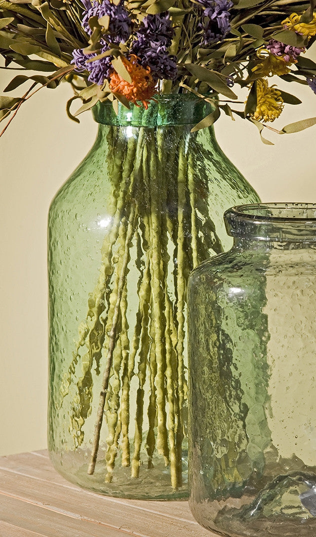 Clinton Large Green Bubble Glass Jar
