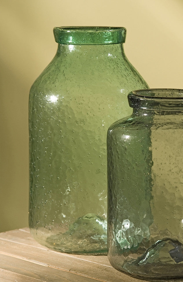 Clinton Large Green Bubble Glass Jar