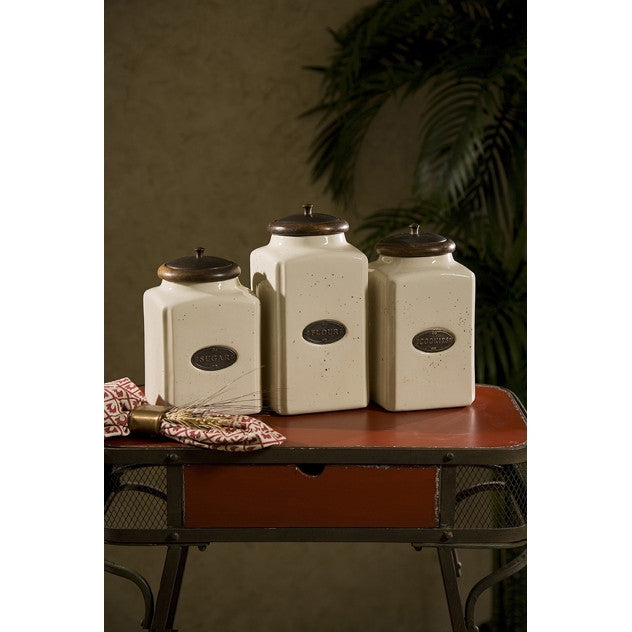Ivory Canisters (Set of 3)
