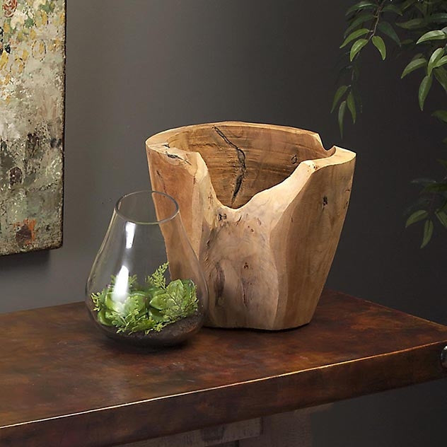 Classic Macaque Teakwood Vase