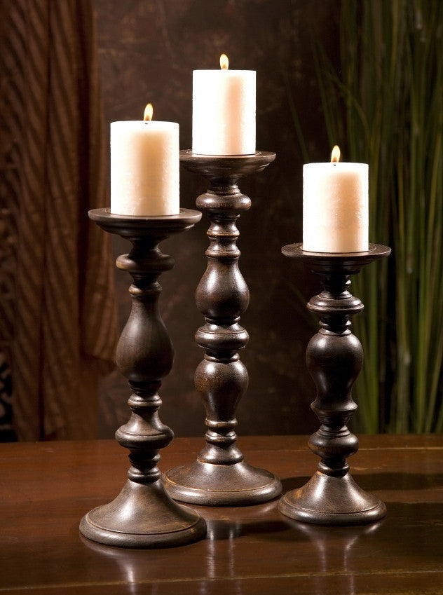 Wheeler Pillar Candle Holders (Set of 3)