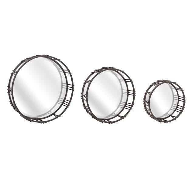 Roman Time Mirror Tray Wall Decor (Set of 3)