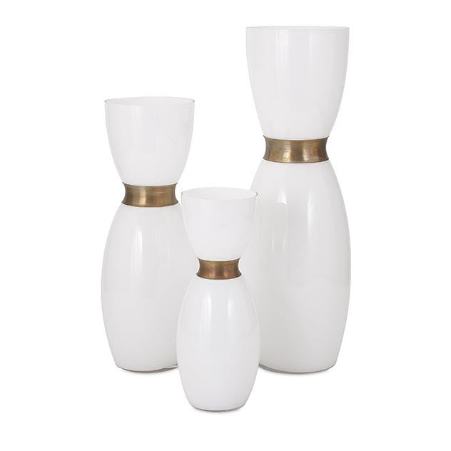Alamance White Glass Vase Small