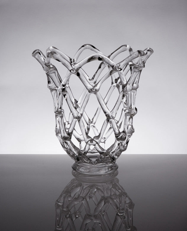 Glass Web Sculpture with Open Top