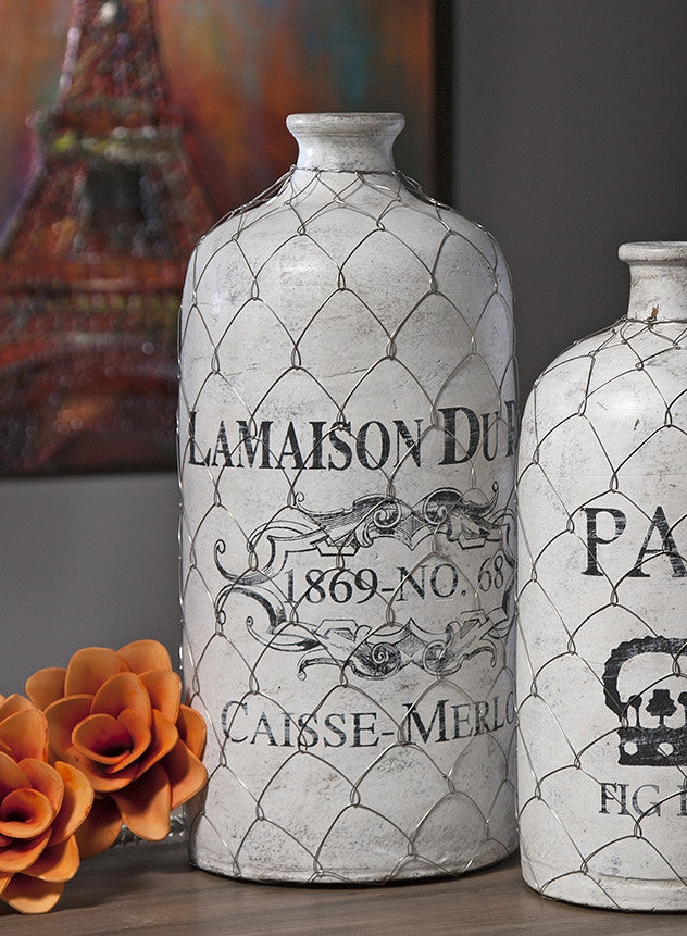 Large French Wire Cage Bottle