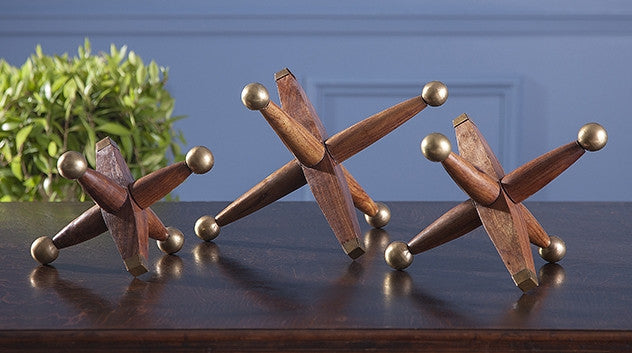 Bains Kushnick Wood and Metal Jacks (Set of 3)