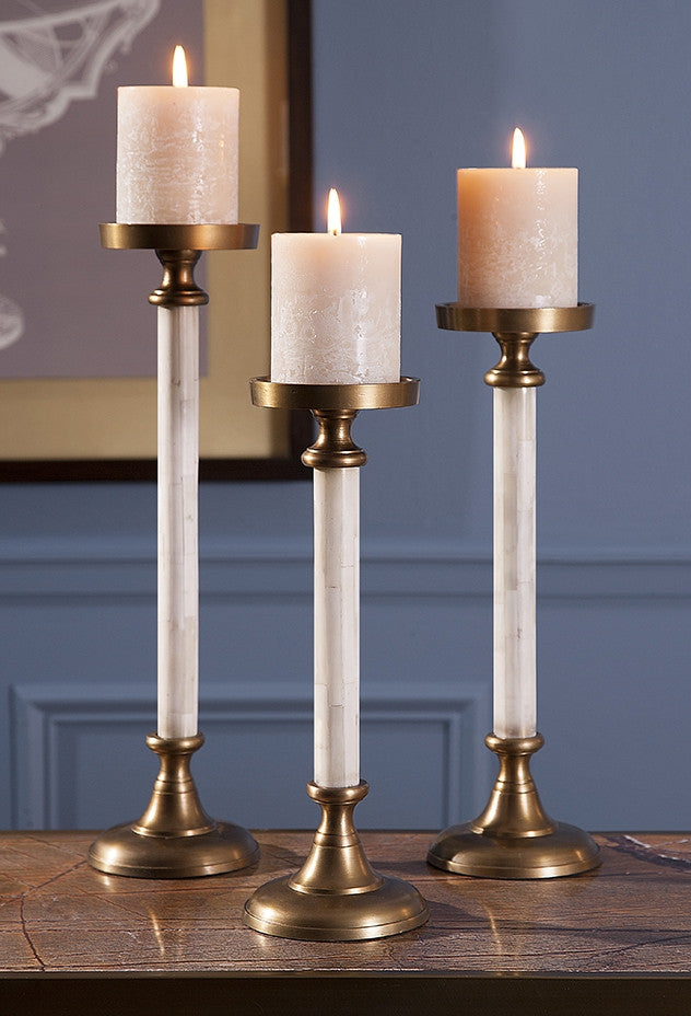 Bains Kushnick Bone Candlesticks (Set of 3)