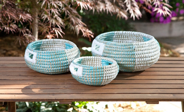Hamilton Two-tone Woven Bowls (Set of 3)