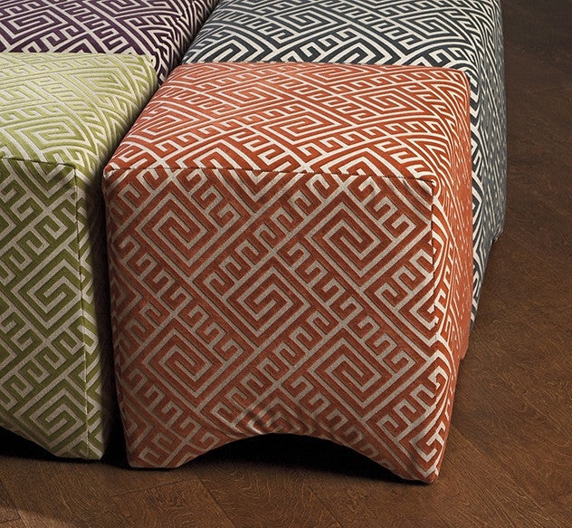 Montgomery Graphic Ottoman Orange