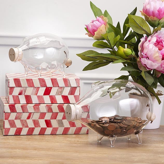 Fayette Glass Piggy Bank (Set of 2)