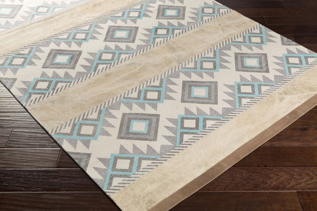 Lasso Light Gray/Teal/Gray Area Rug
