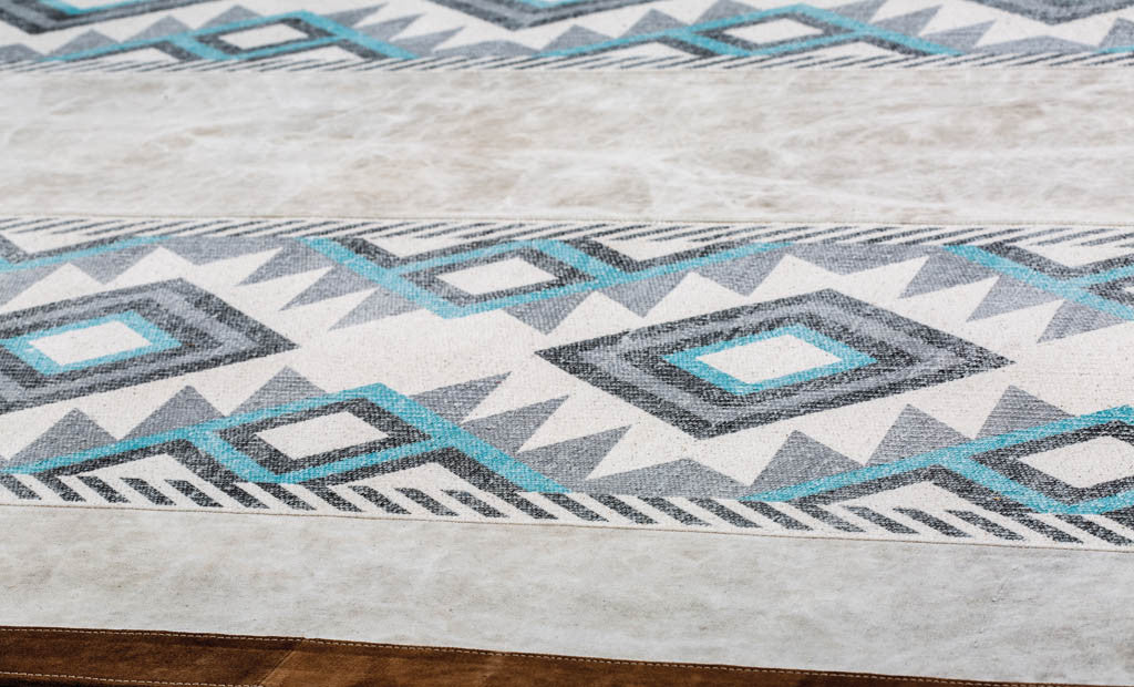 Lasso Light Gray/Teal/Gray Area Rug