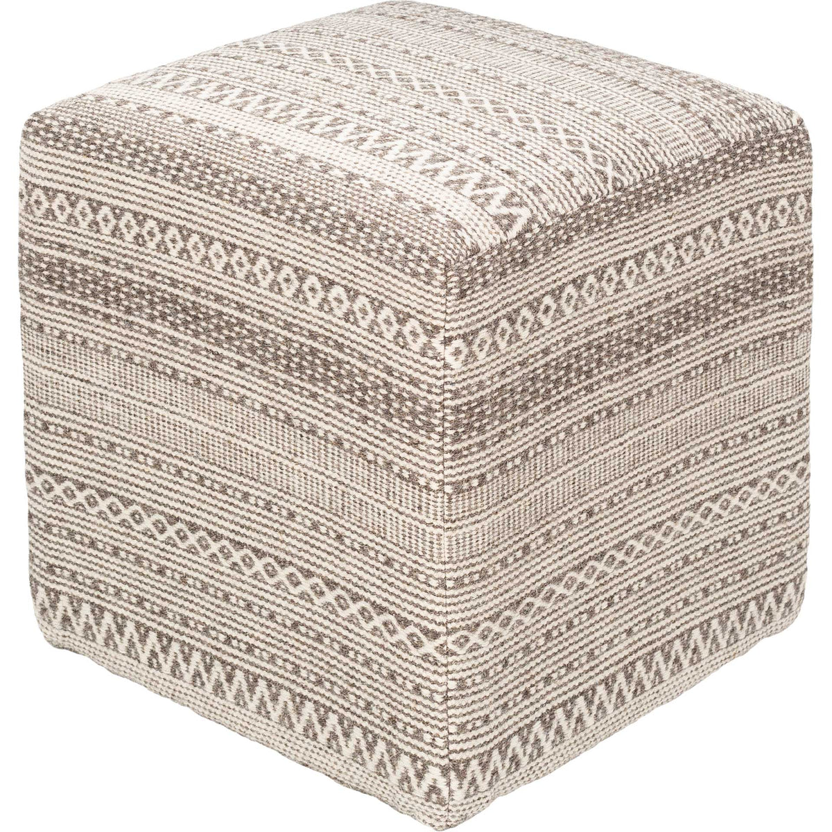 Leila Pouf Taupe/Ivory