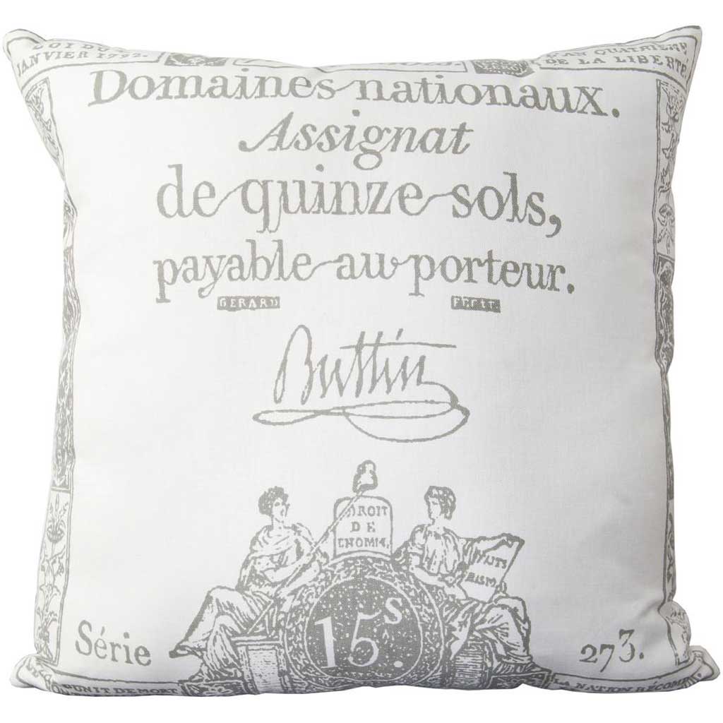 Facile French Ivory/Charcoal Pillow