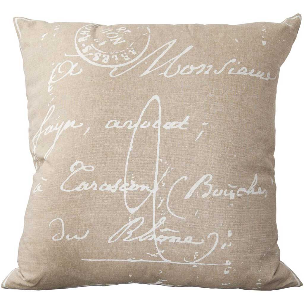 Classical French Script Gray/Ivory Pillow