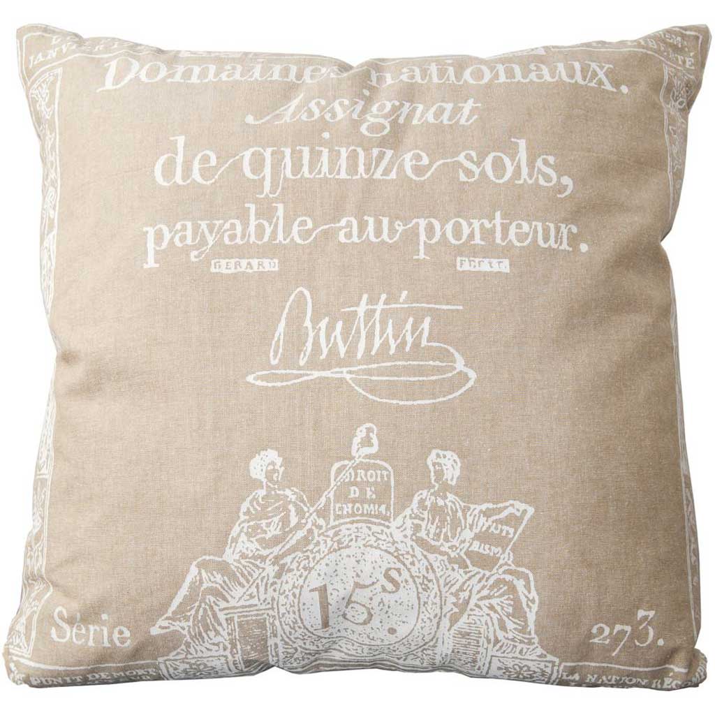Facile French Gray/Ivory Pillow