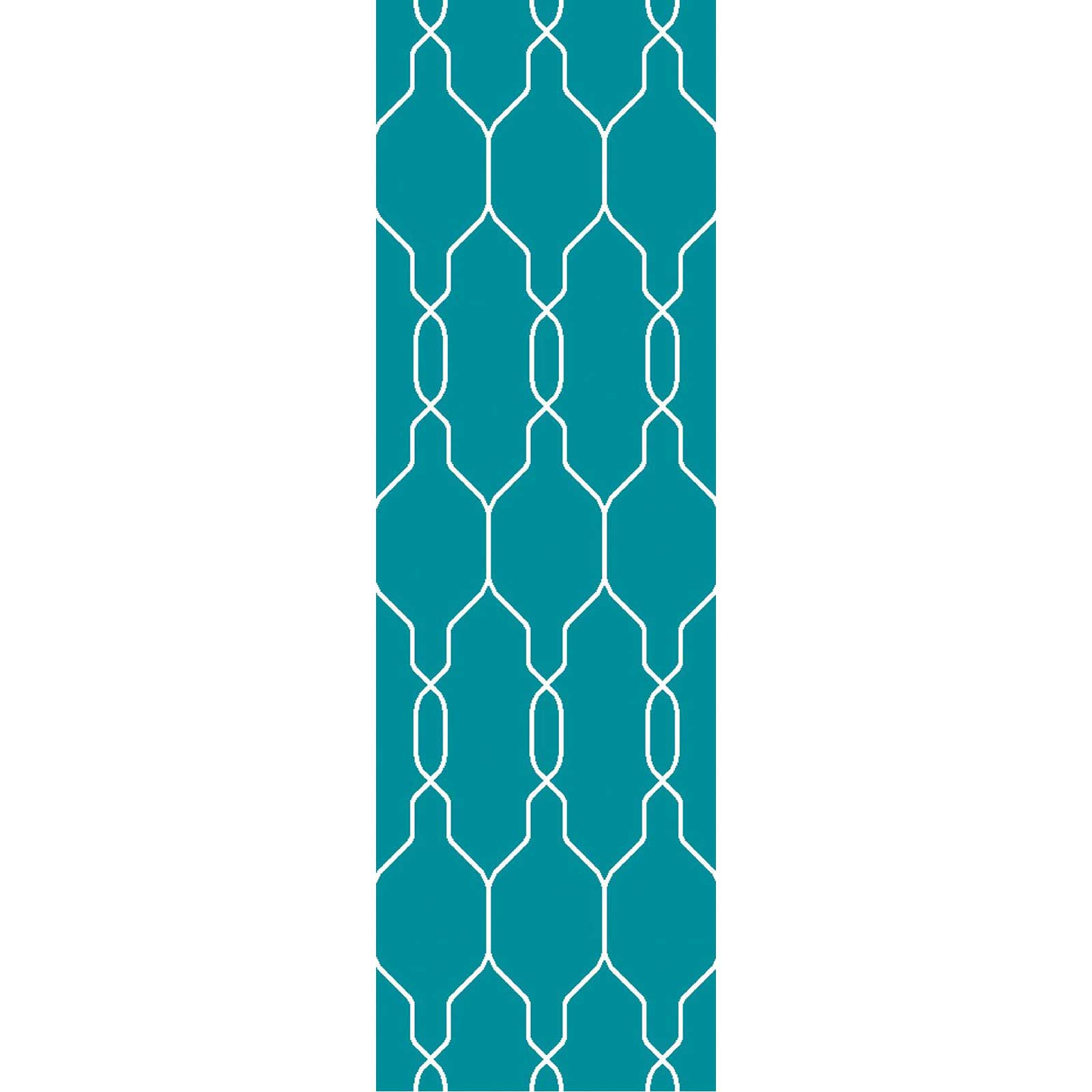 Lagoon Teal/Ivory Runner Rug