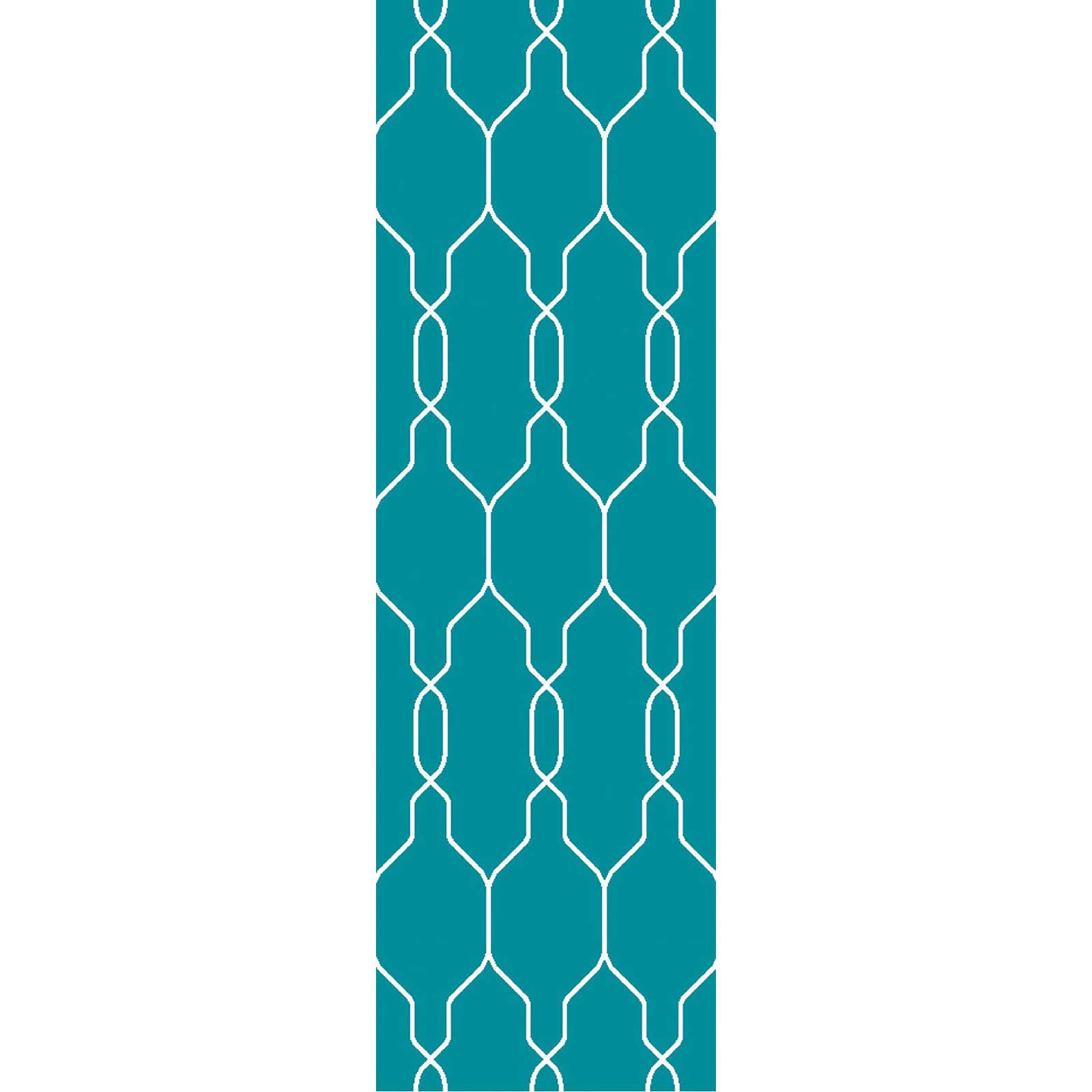 Lagoon Teal/Ivory Runner Rug