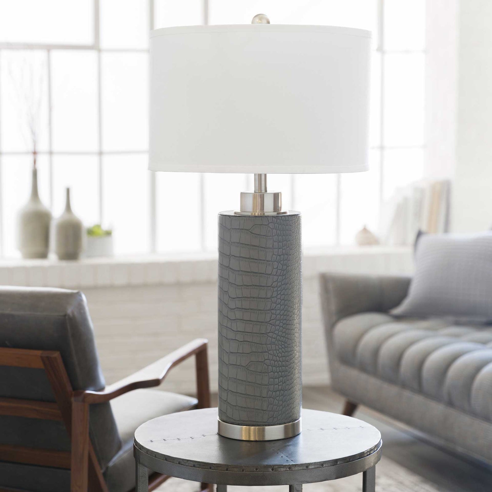 Lilith Table Lamp Charcoal/White/Slate