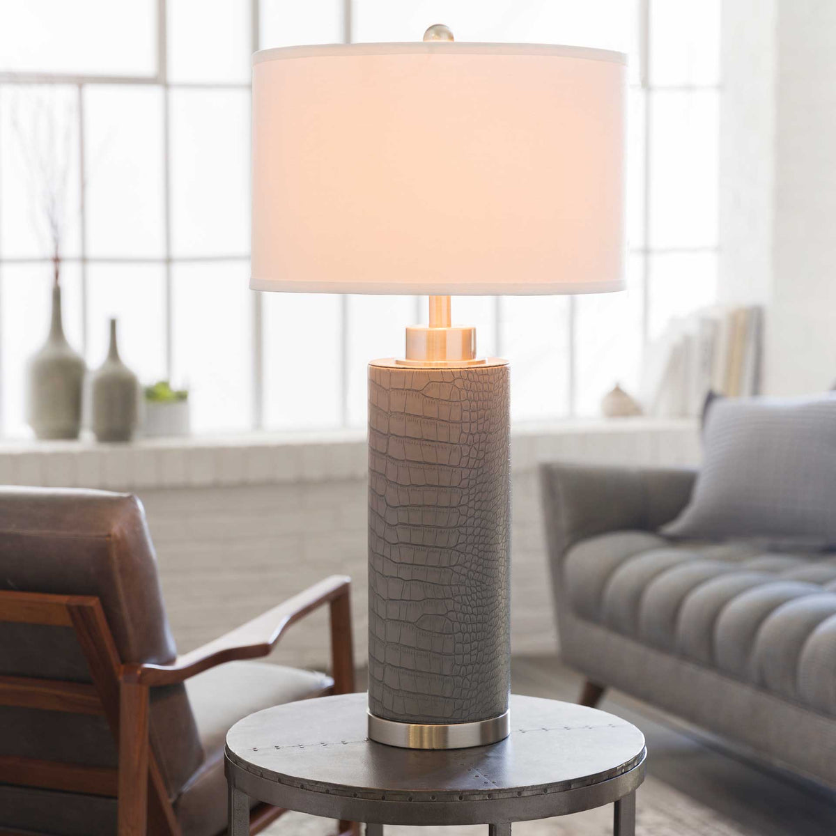 Lilith Table Lamp Charcoal/White/Slate