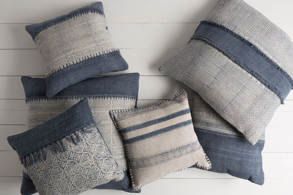 Lola Tassel Ivory/Slate Pillow