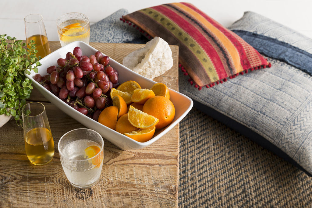 Lola Center Ivory/Slate Pillow