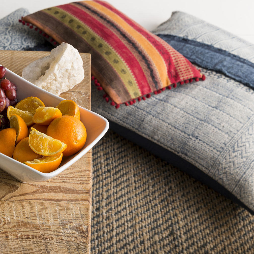 Lola Center Ivory/Slate Pillow