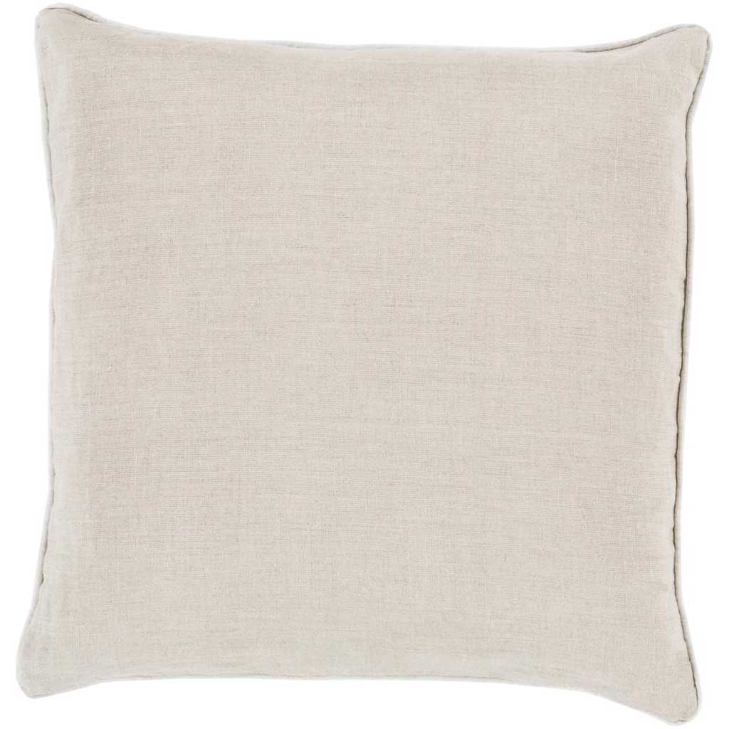Brilliantly Bordered Light Gray/Ivory Pillow