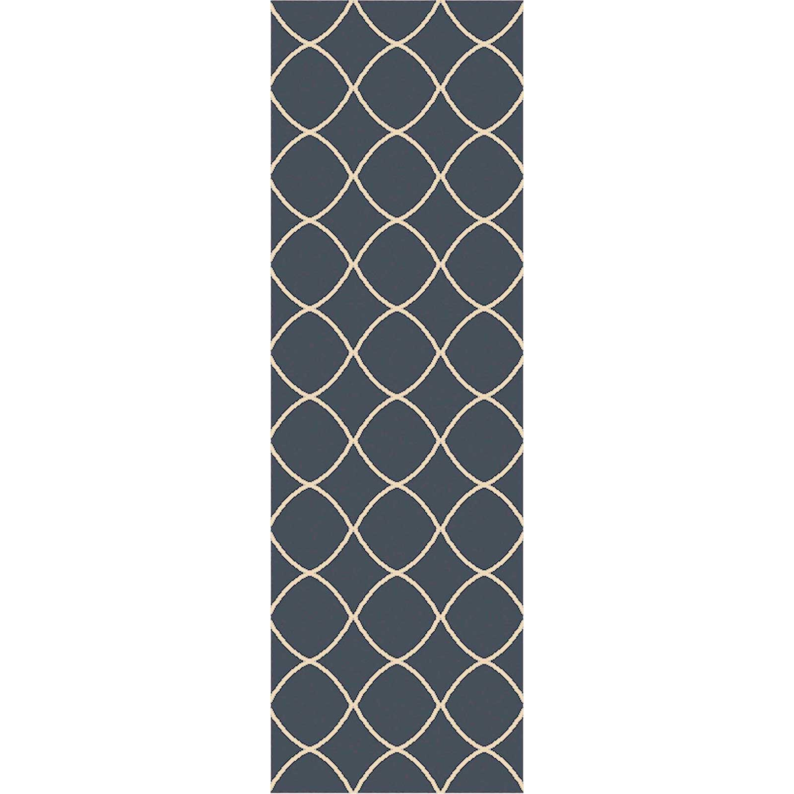 Laural Peace Ivory/Navy Runner Rug