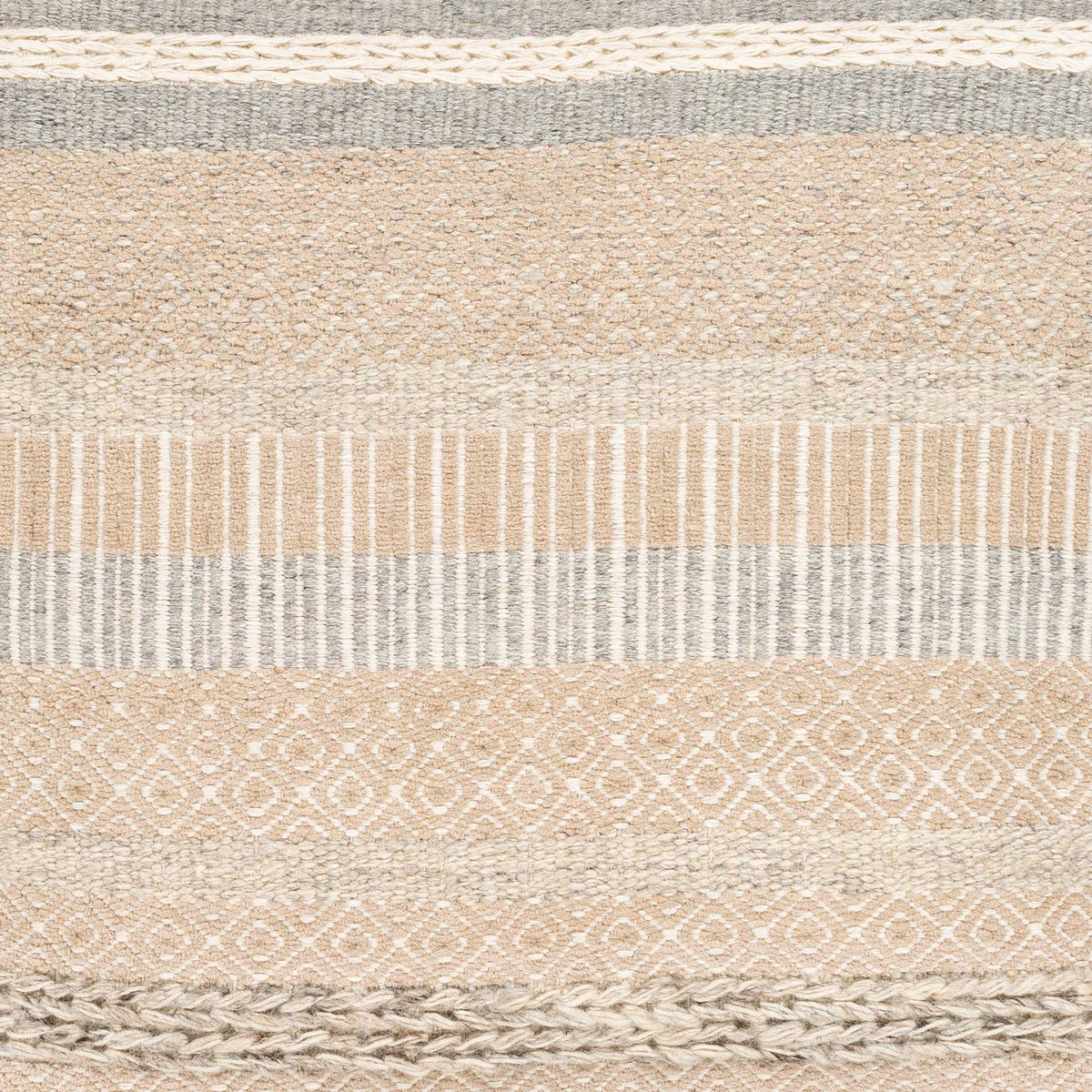 Logan Pouf Medium Gray/Ivory/Beige