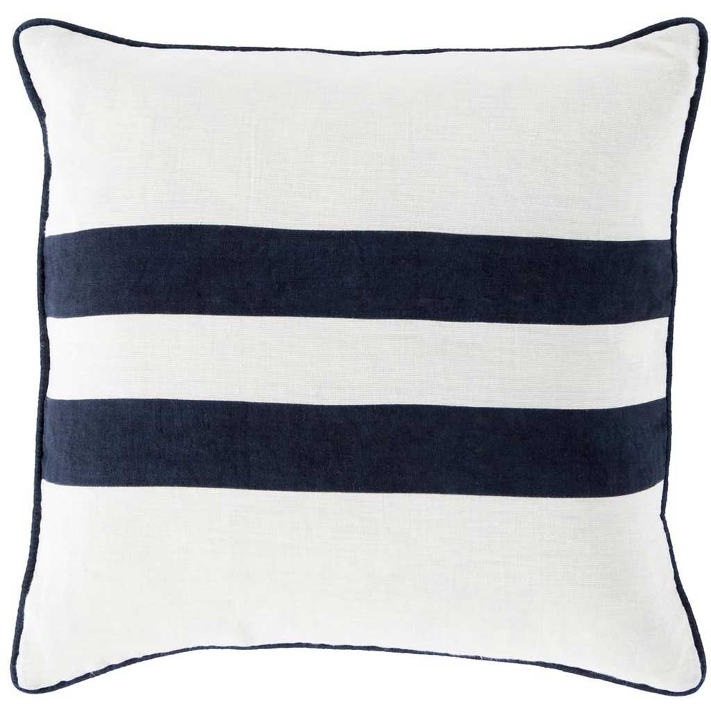 Linen Stripe Navy/Ivory Pillow