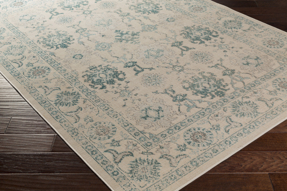 Mavrick Beige/Teal Area Rug
