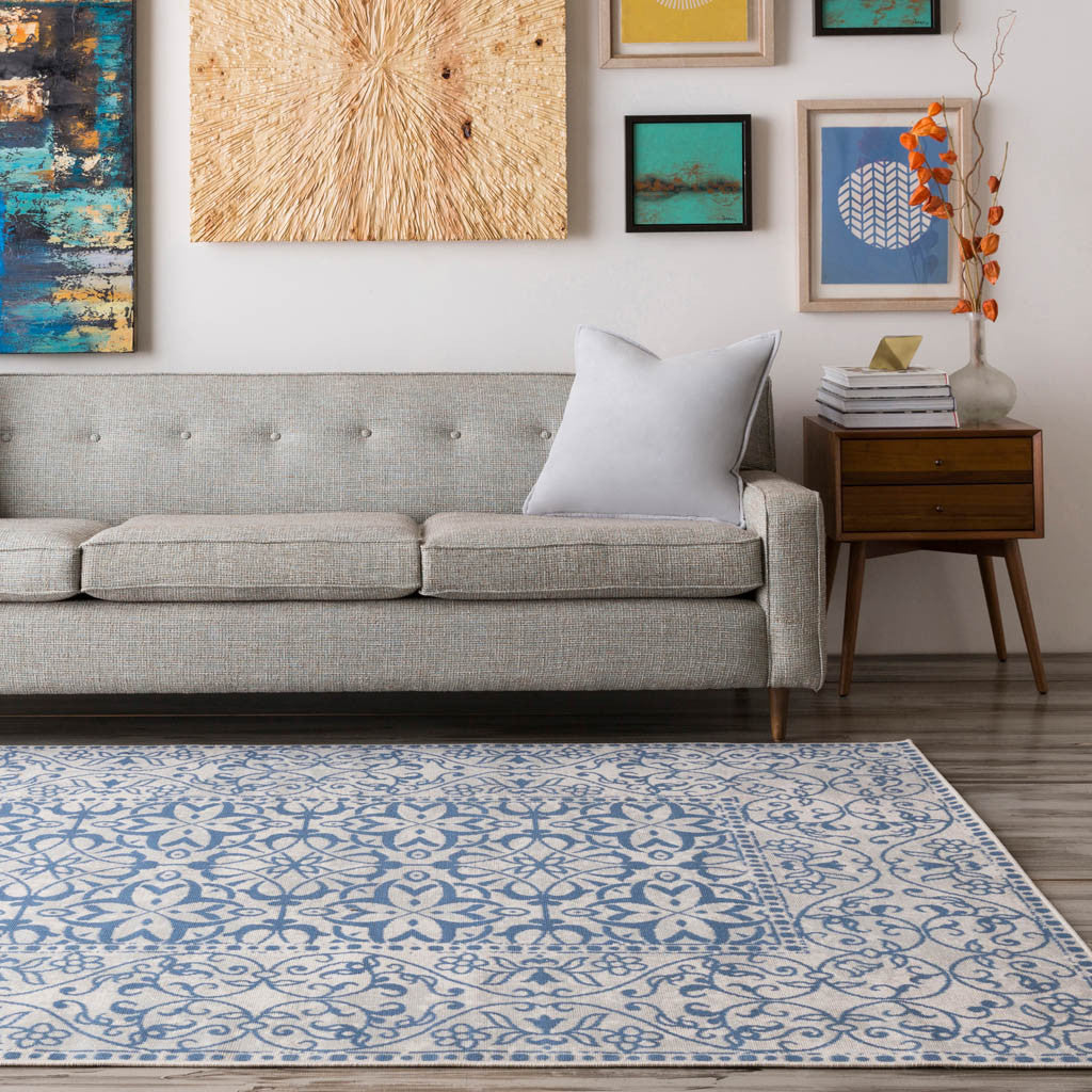 Mavrick Beige/Teal/Light Gray Area Rug