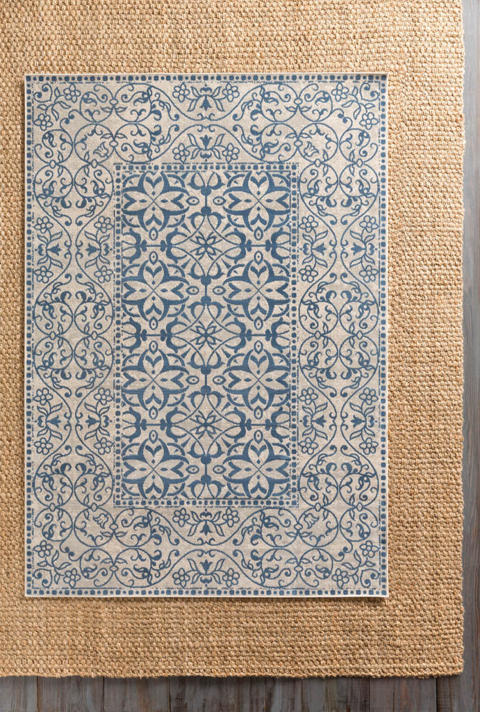 Mavrick Beige/Teal/Light Gray Area Rug