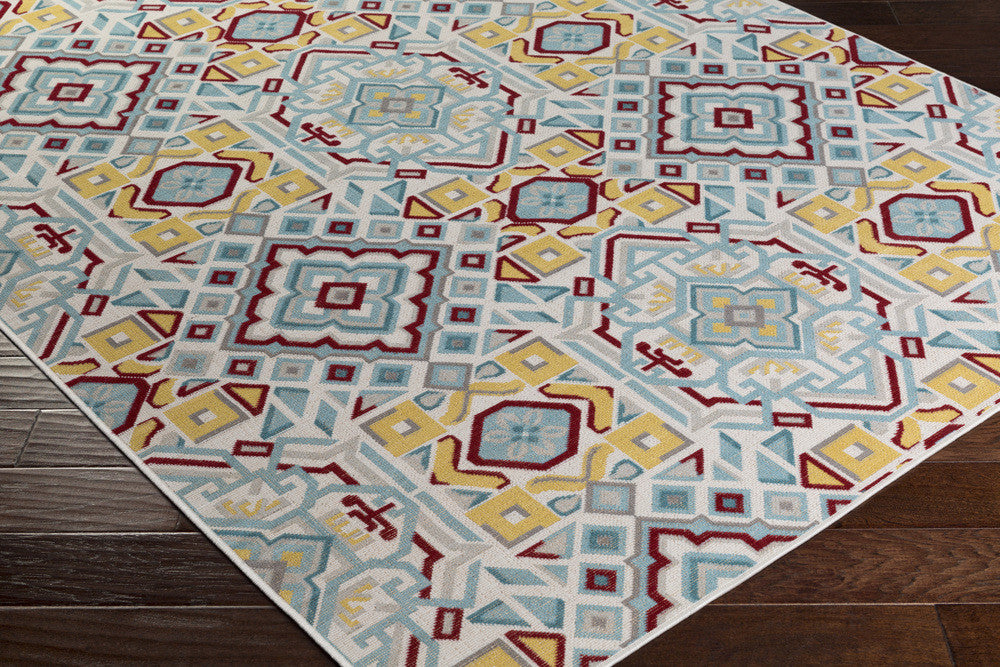 Mavrick Gold/Burgundy/Teal Area Rug