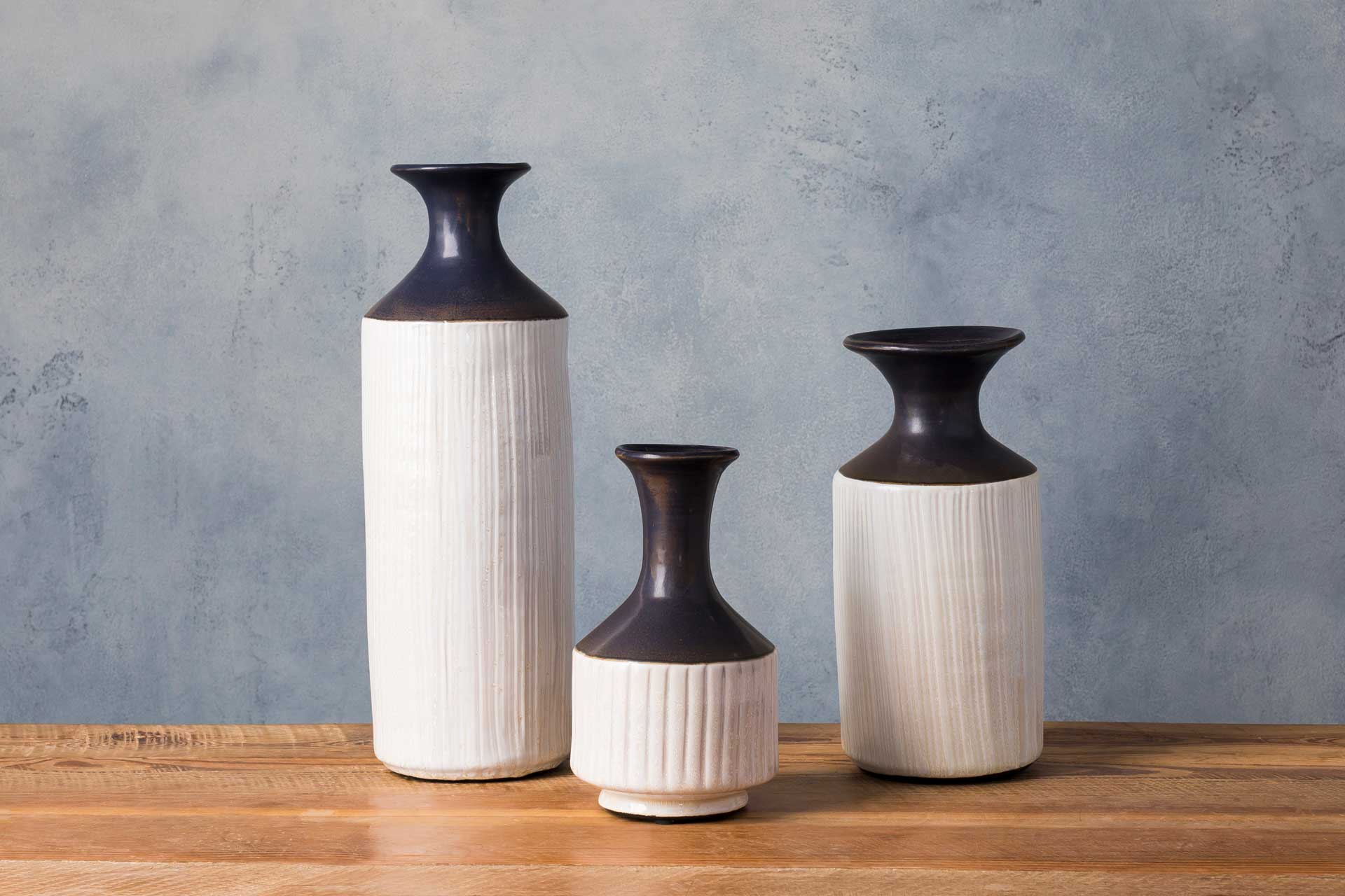 Masha Vase Navy/Cream