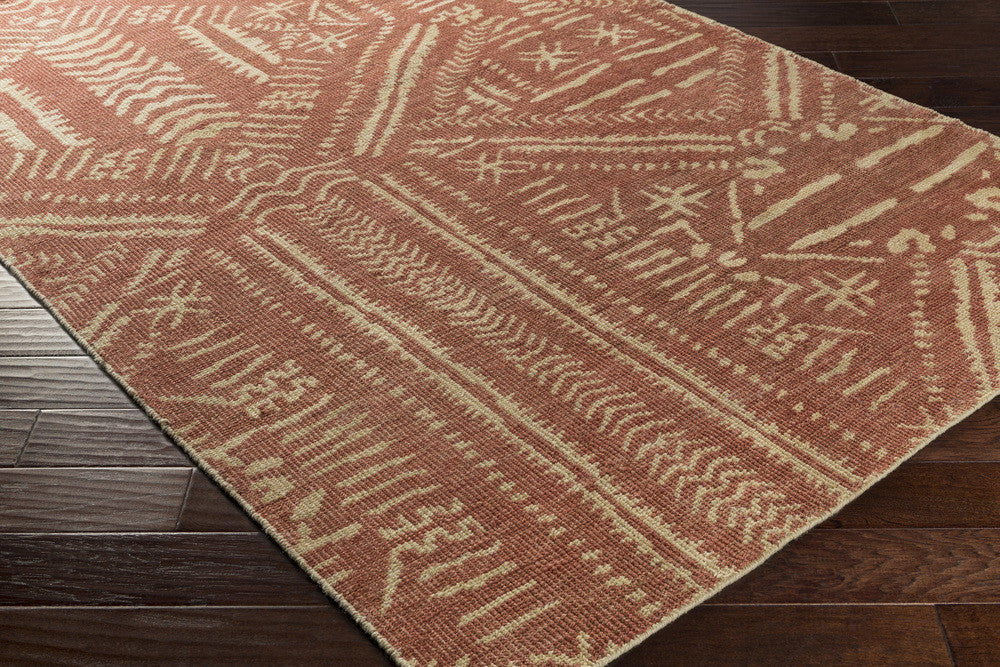 Mandela Rust/Beige Area Rug - Froy.com