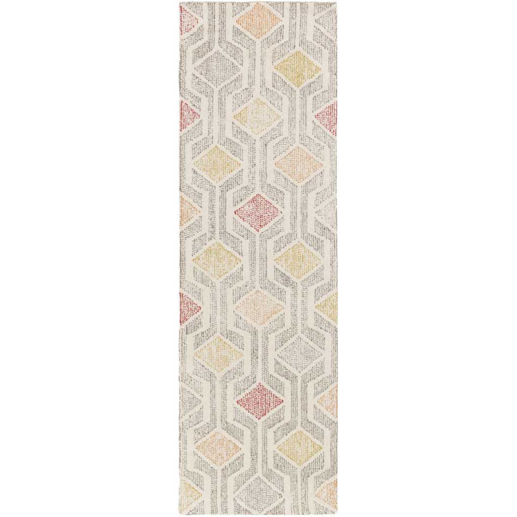 Melody Ivory/Gray/Cherry Runner Rug