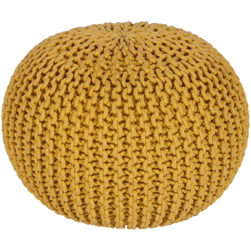 Malmo Solid Yellow Sphere Pouf