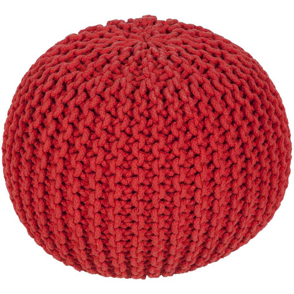 Malmo Solid Red Sphere Pouf