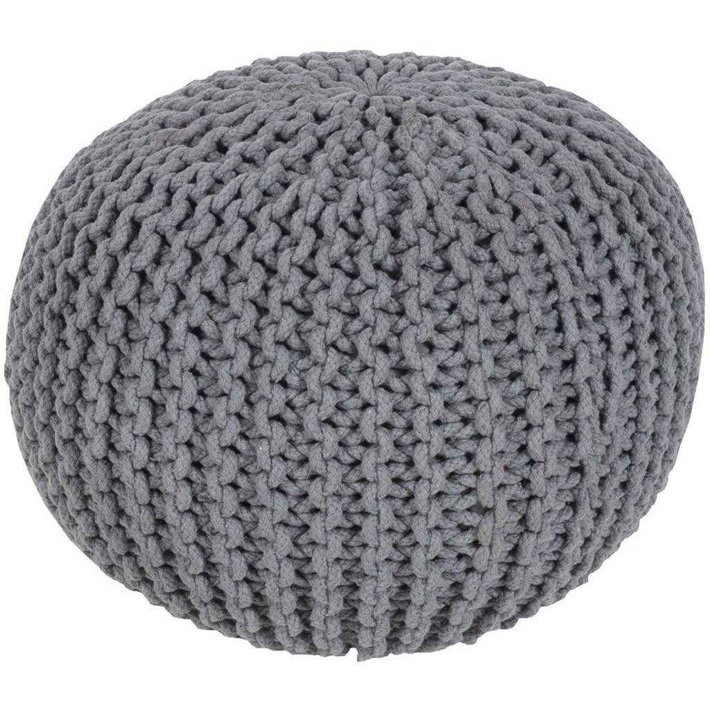 Malmo Solid Gray Sphere Pouf