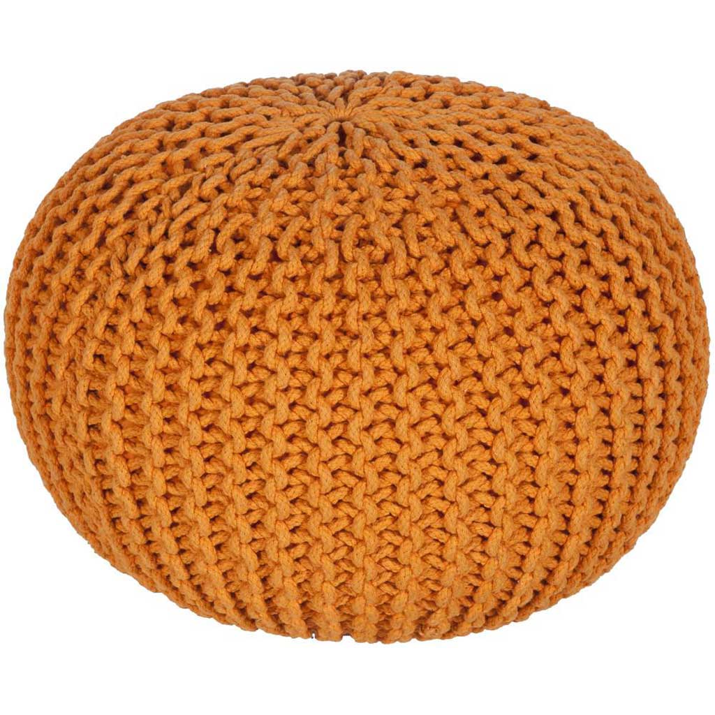 Malmo Solid Orange Sphere Pouf