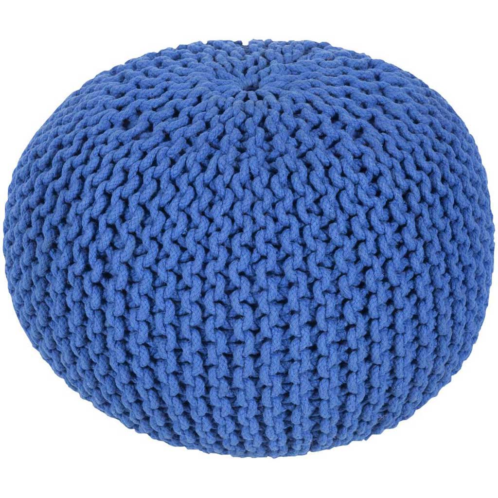 Malmo Solid Blue Sphere Pouf