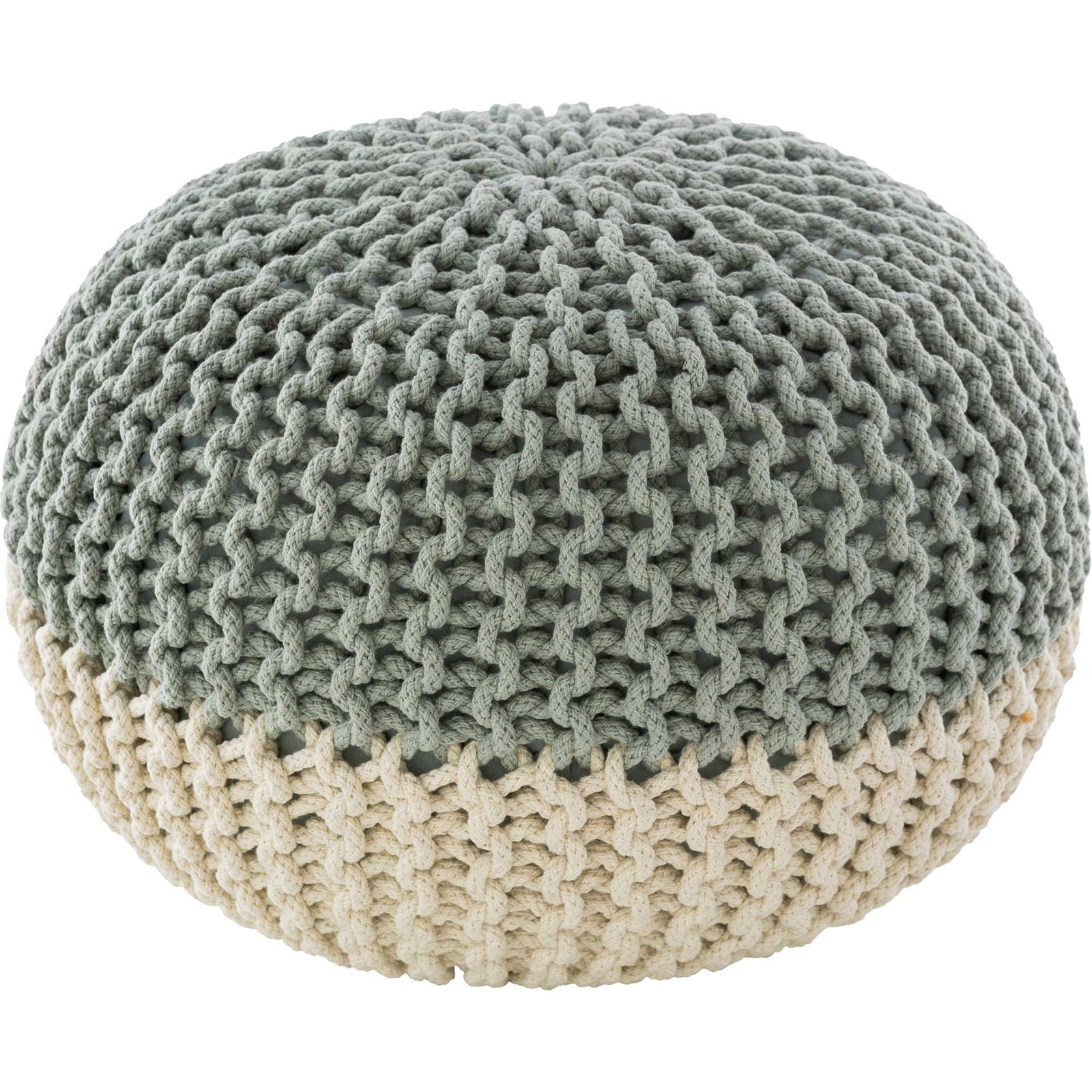 Maddie Pouf Mint/White