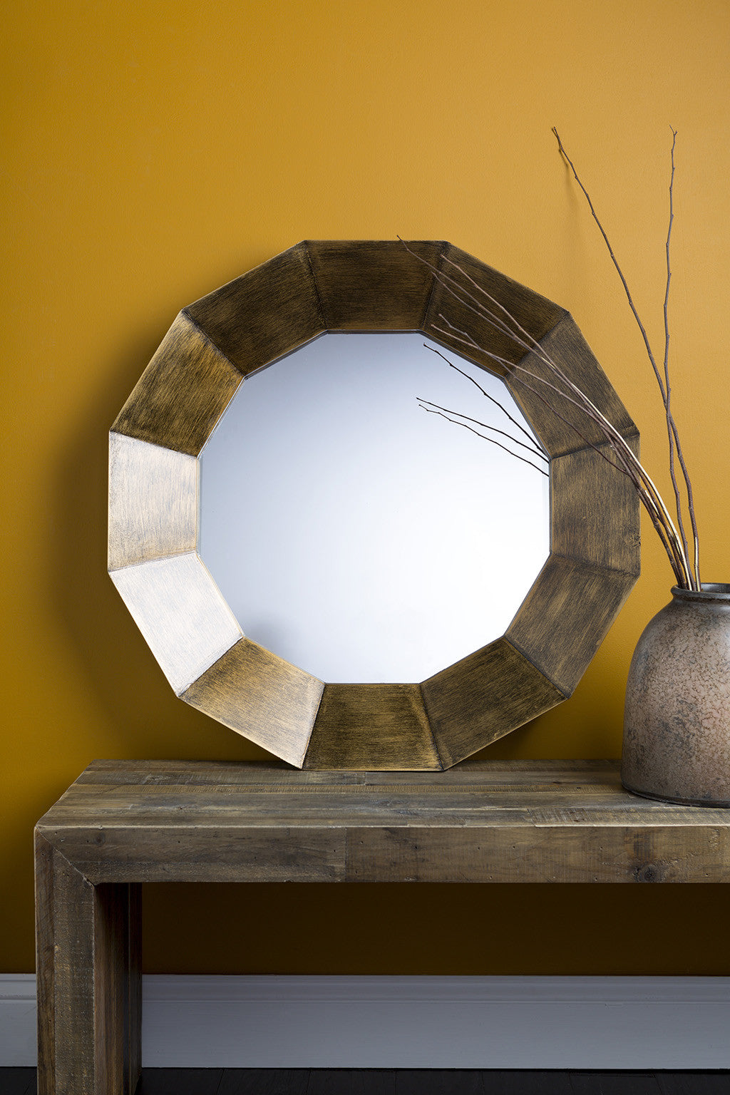 Octagon Bronze 30x30 Wall Mirror