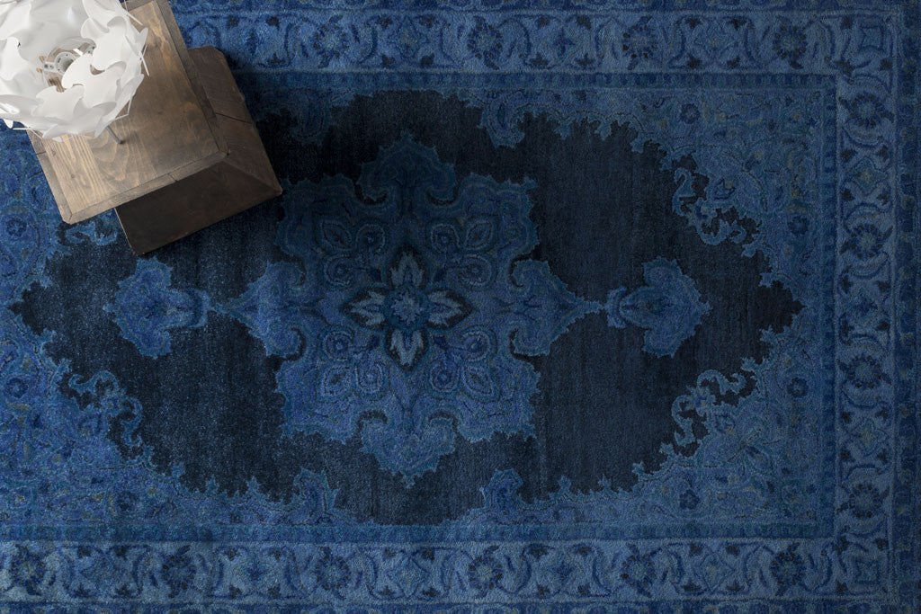 Mykonos Blue/Dark Gray Area Rug