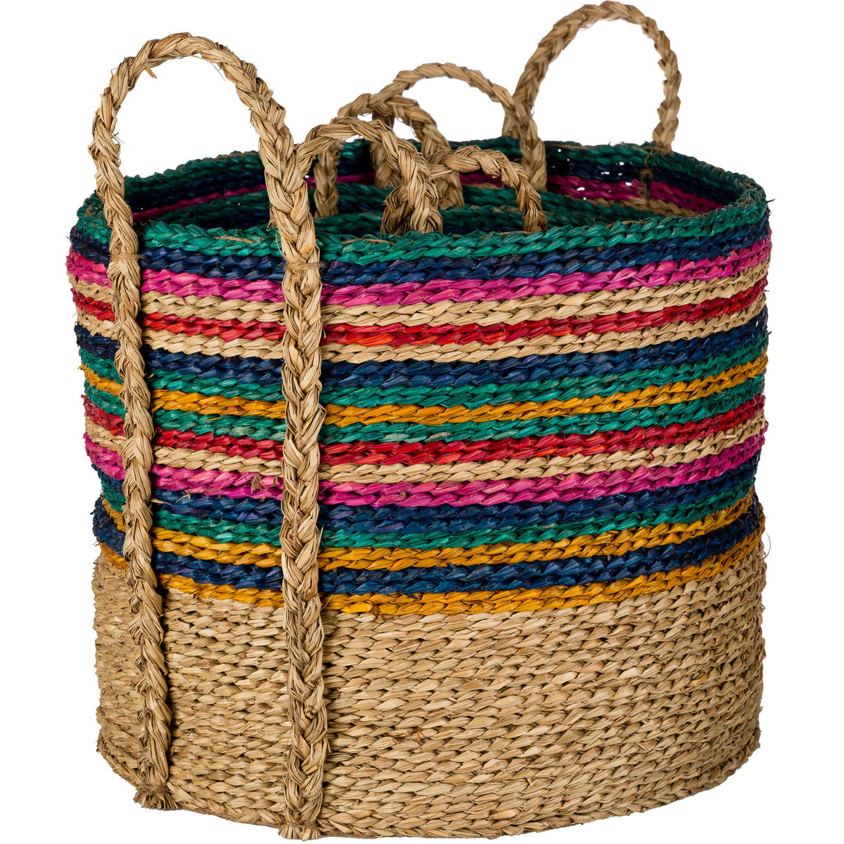 Nana Basket Emerald/Dark Blue/Bright Pink