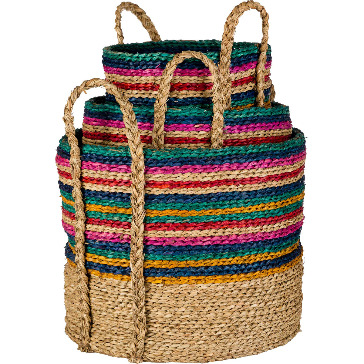 Nana Basket Emerald/Dark Blue/Bright Pink
